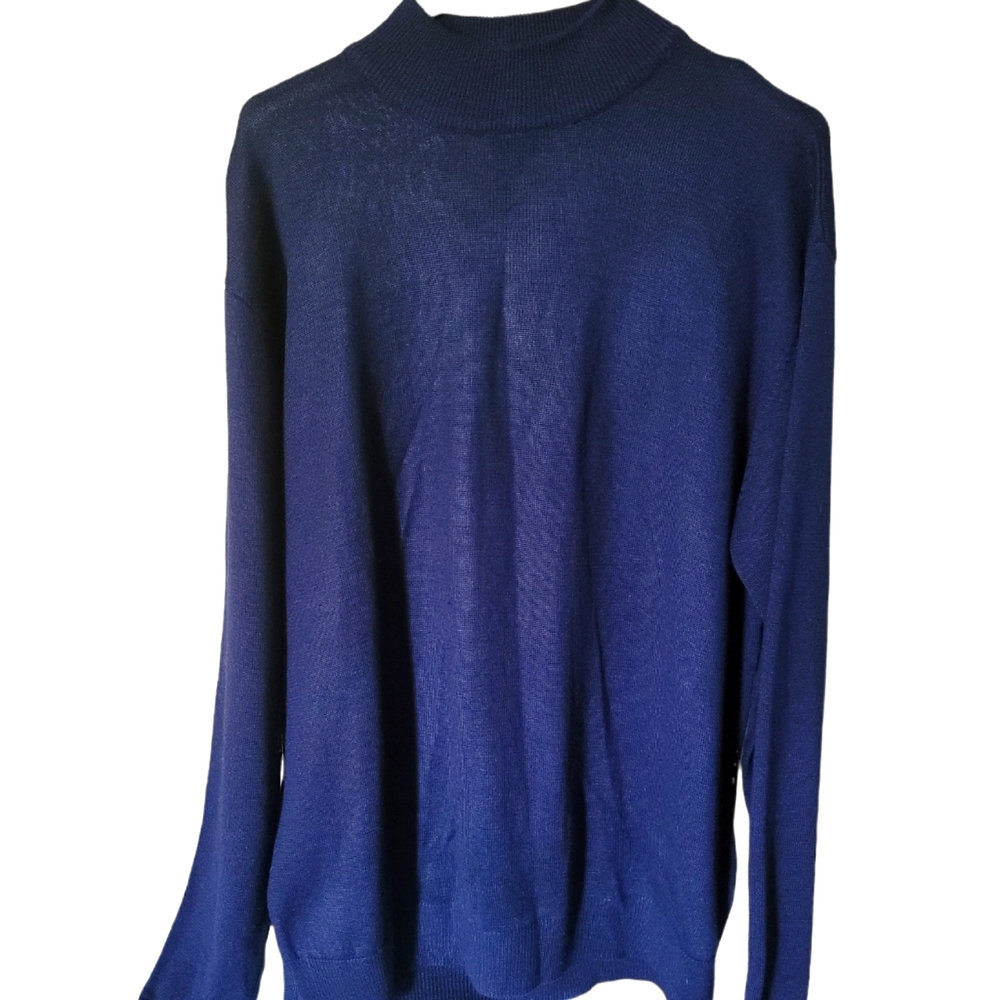 Smokey Joes vintage blue high neck sweater acrylic men's size Large long sleeve